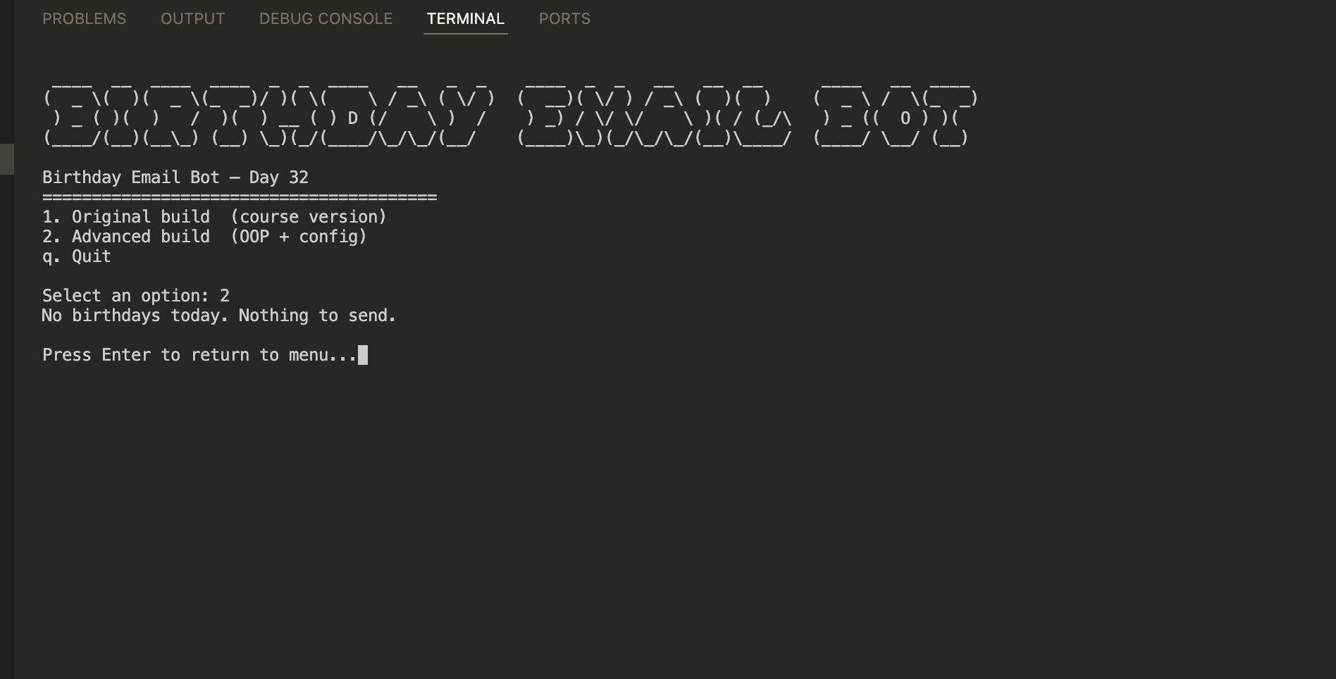 Birthday Email Bot screenshot 2