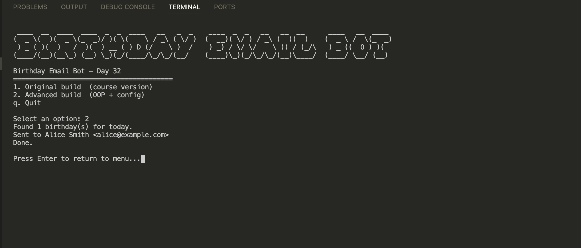 Birthday Email Bot screenshot 3
