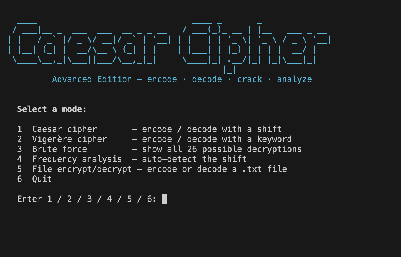 Caesar Cipher screenshot 4