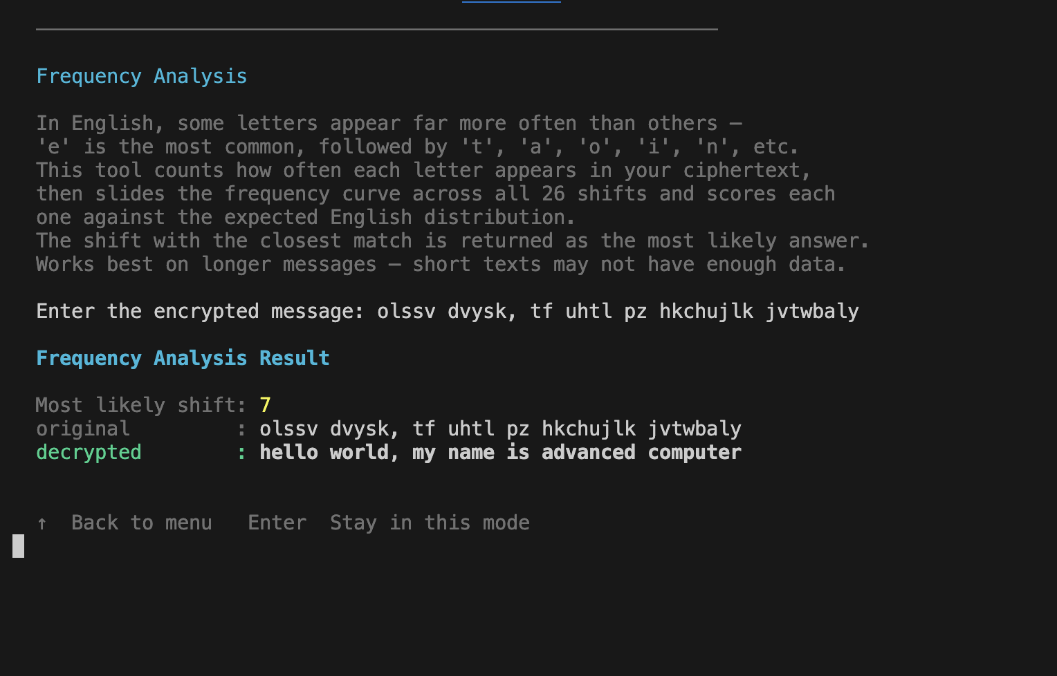 Caesar Cipher screenshot 8