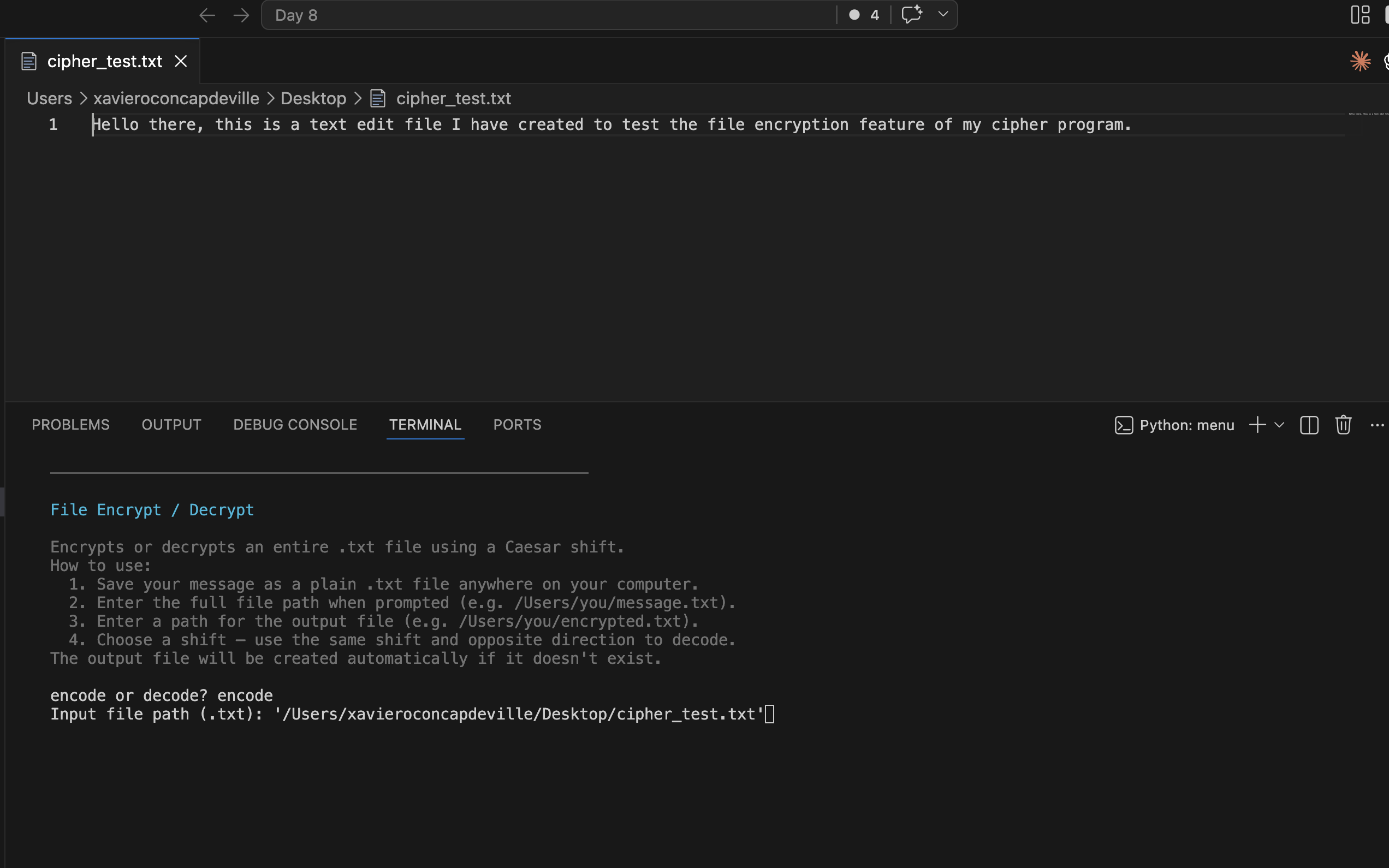 Caesar Cipher screenshot 9