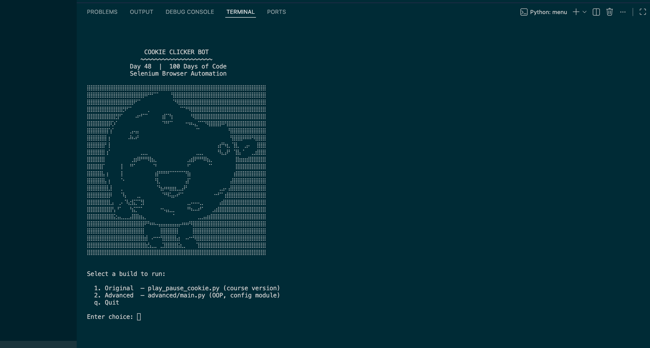 Cookie Clicker Bot—Selenium screenshot 1