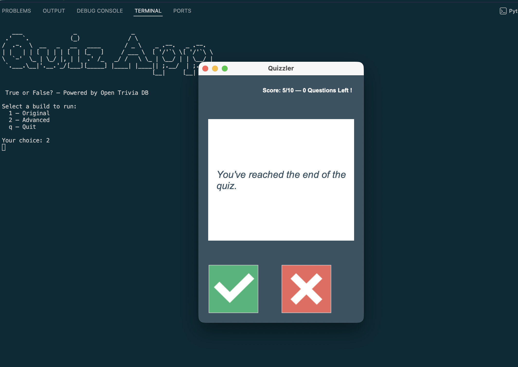 GUI Quiz App screenshot 4