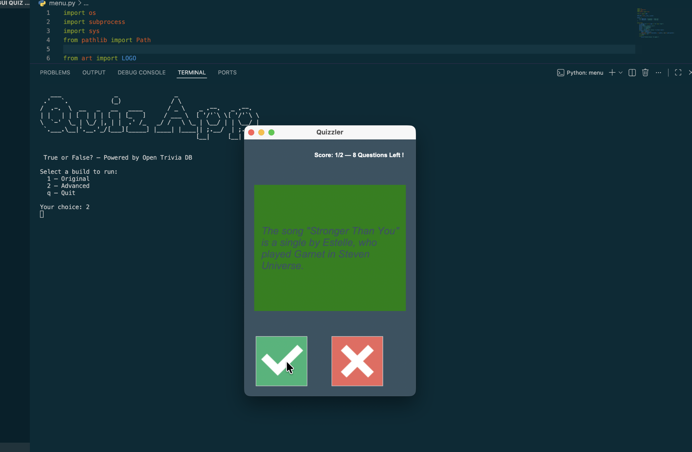 GUI Quiz App screenshot 5