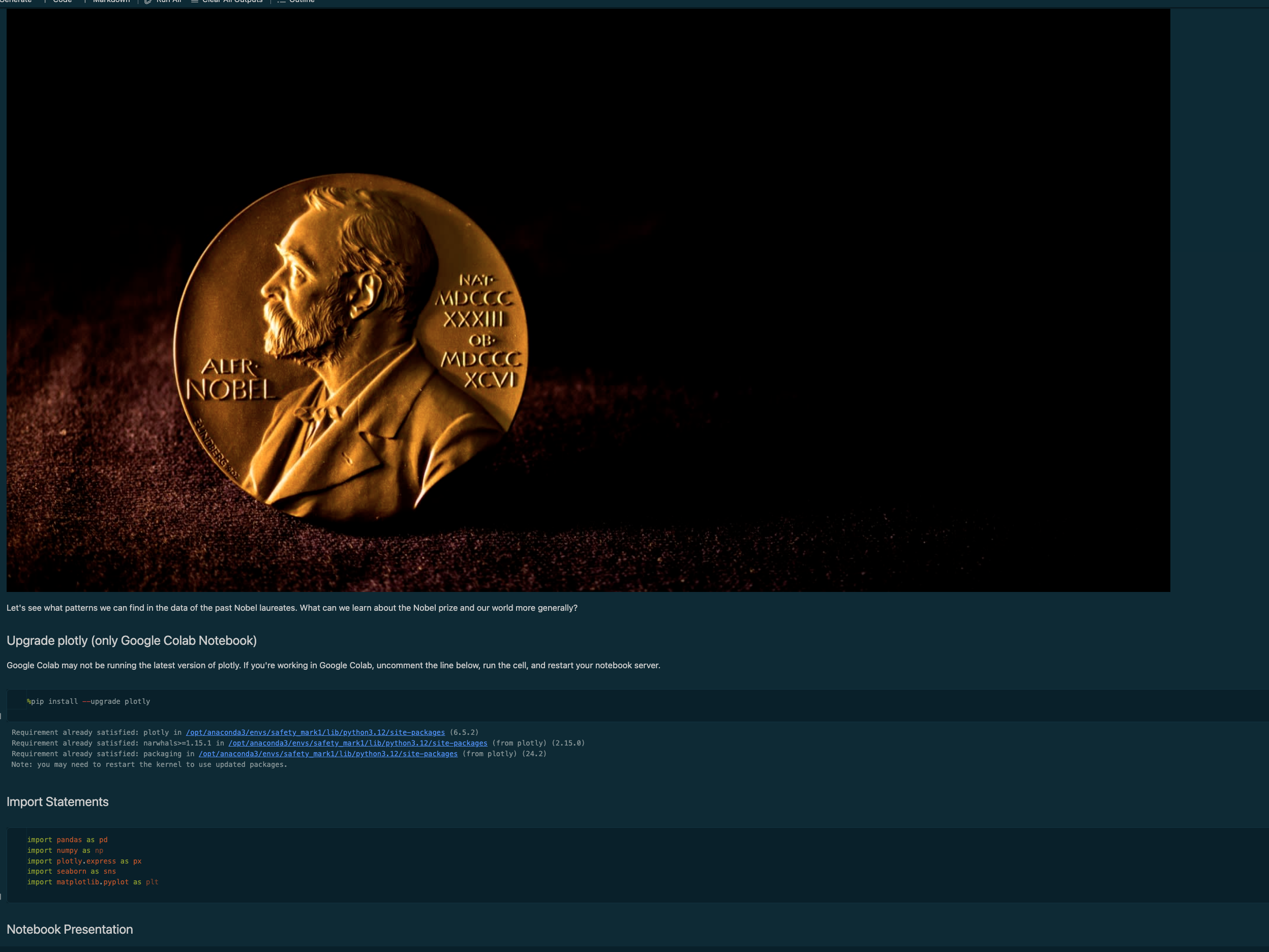 Nobel Prize Data Analysis screenshot 1