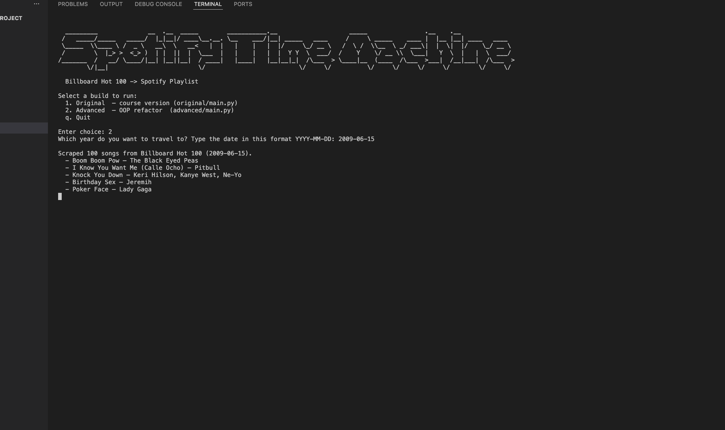 Spotify Musical Time Machine screenshot 2